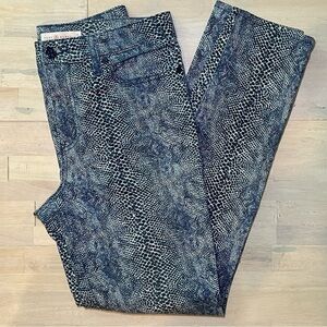 Tory Burch navy Boa Snakeskin print pants sz 28